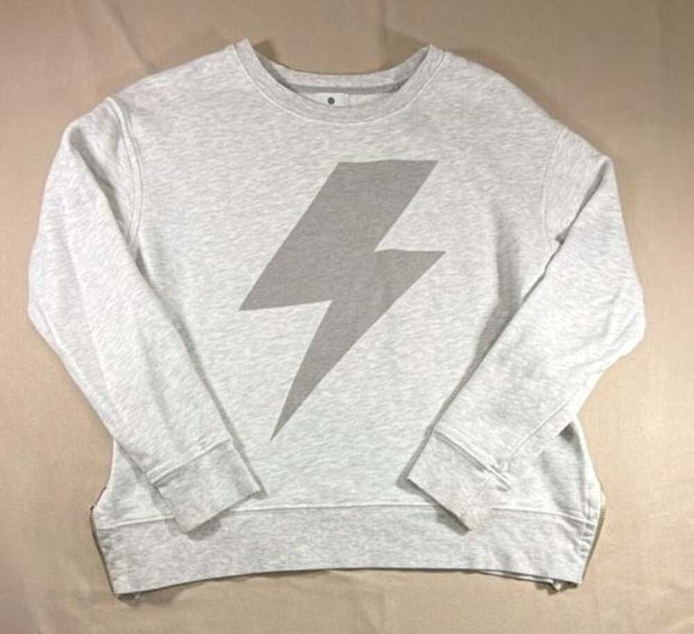 Sundry Bolt Sweatshirt Size 1 Gray Heather French Terry Zip Side